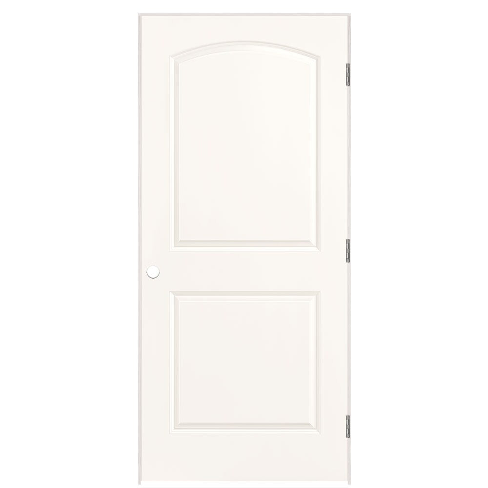 Masonite 36-in x 80-in Snowstorm Hollow core 2-panel Left hand Smooth Prefinished Molded composite Flat Jamb Single Prehung Interior Door with