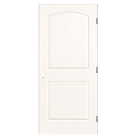 Masonite 36-in x 80-in Snowstorm Hollow core 2-panel Left hand Smooth Prefinished Molded composite Flat Jamb Single Prehung Interior Door with