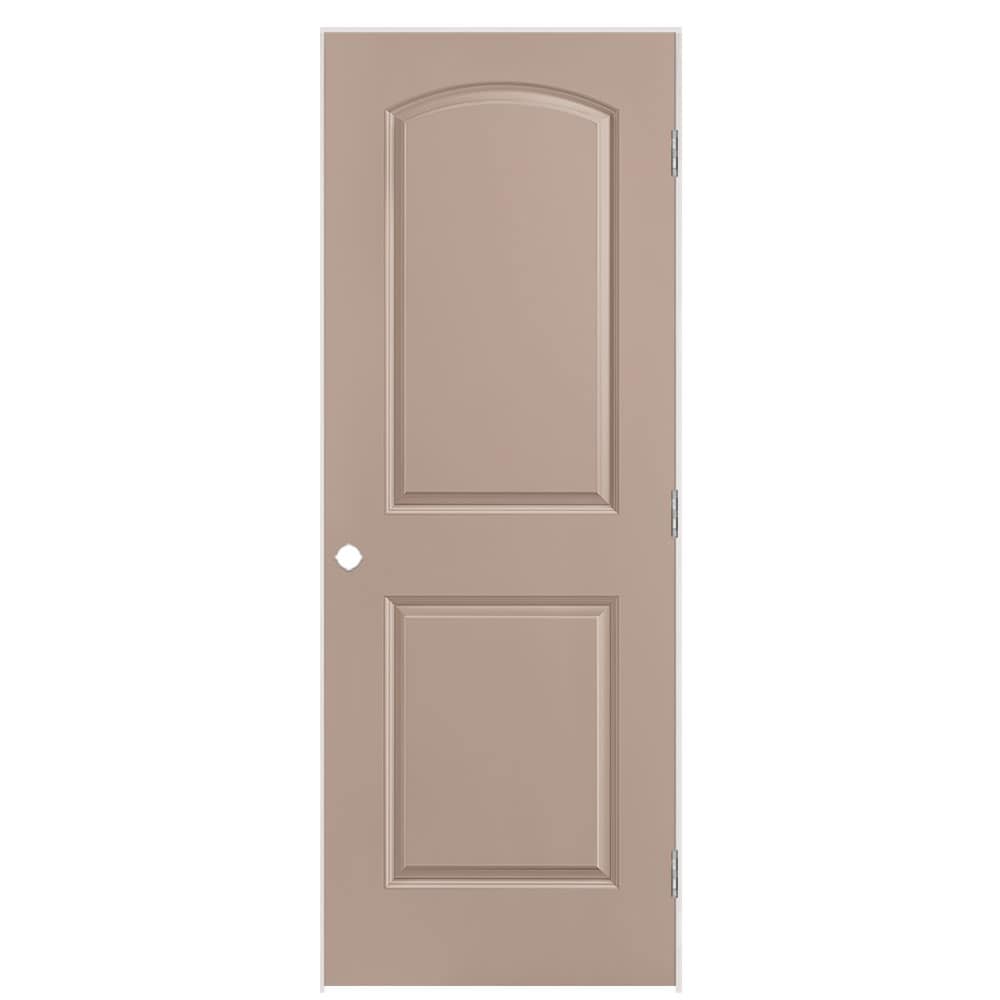 Masonite 30-in x 80-in Sandpiper Solid core 2-panel Left hand Smooth Prefinished Molded composite Flat Jamb Single Prehung Interior Door with