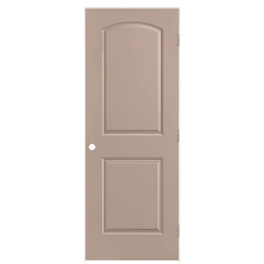 Masonite 30-in x 80-in Sandpiper Solid core 2-panel Left hand Smooth Prefinished Molded composite Flat Jamb Single Prehung Interior Door with