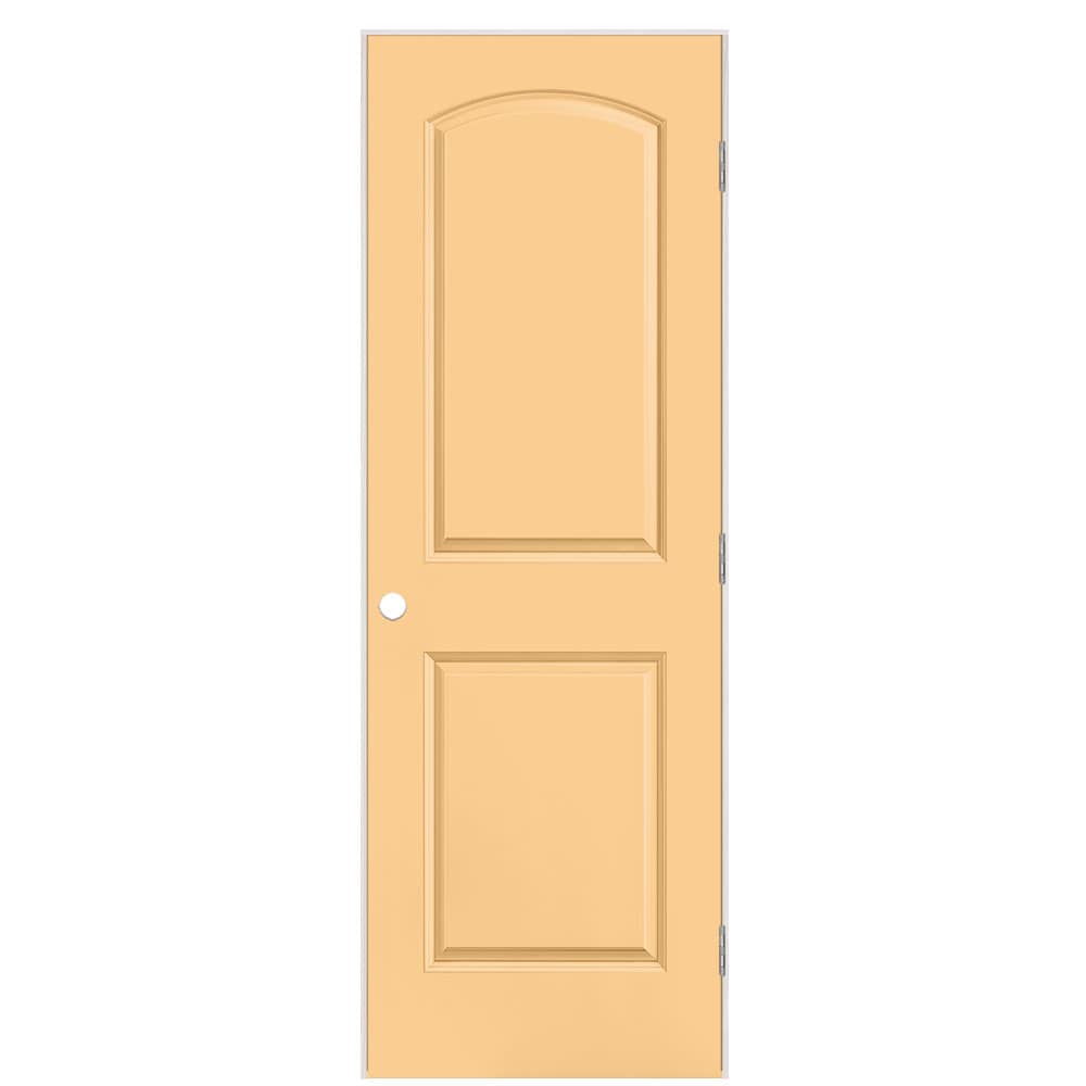 Masonite 28-in x 80-in Marigold Hollow core 2-panel Left hand Smooth Prefinished Molded composite Flat Jamb Single Prehung Interior Door with