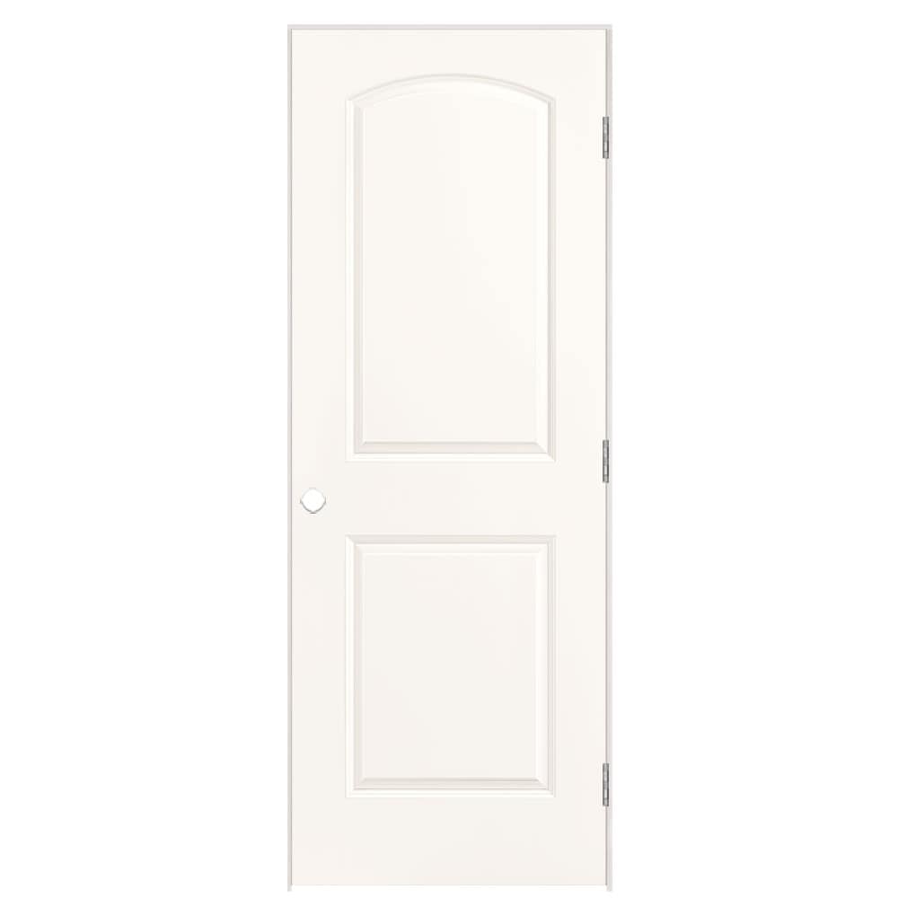 Masonite 30-in x 80-in Snowstorm Solid core 2-panel Left hand Smooth Prefinished Molded composite Flat Jamb Single Prehung Interior Door with