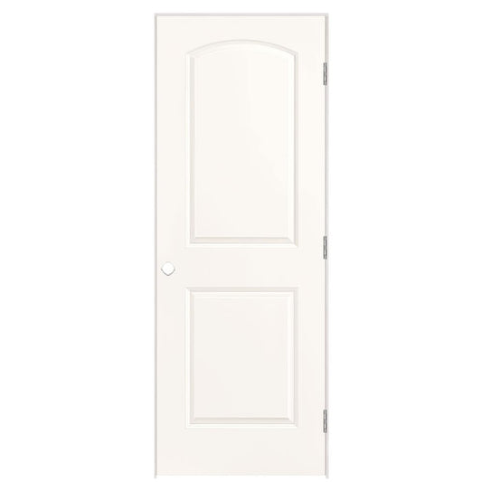Masonite 30-in x 80-in Snowstorm Solid core 2-panel Left hand Smooth Prefinished Molded composite Flat Jamb Single Prehung Interior Door with