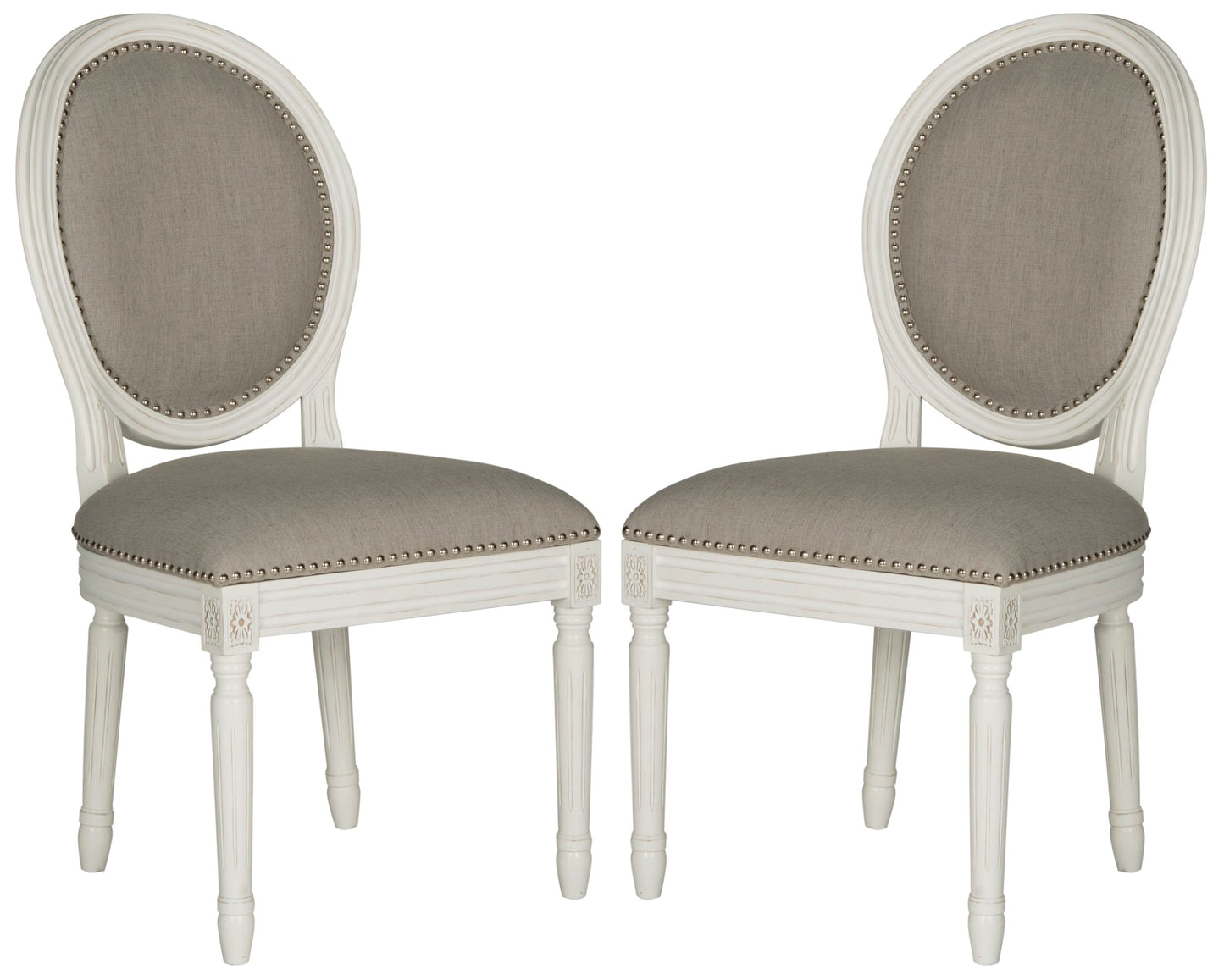 Safavieh Holloway Country Linen Upholstered Side Chair (Wood Frame)