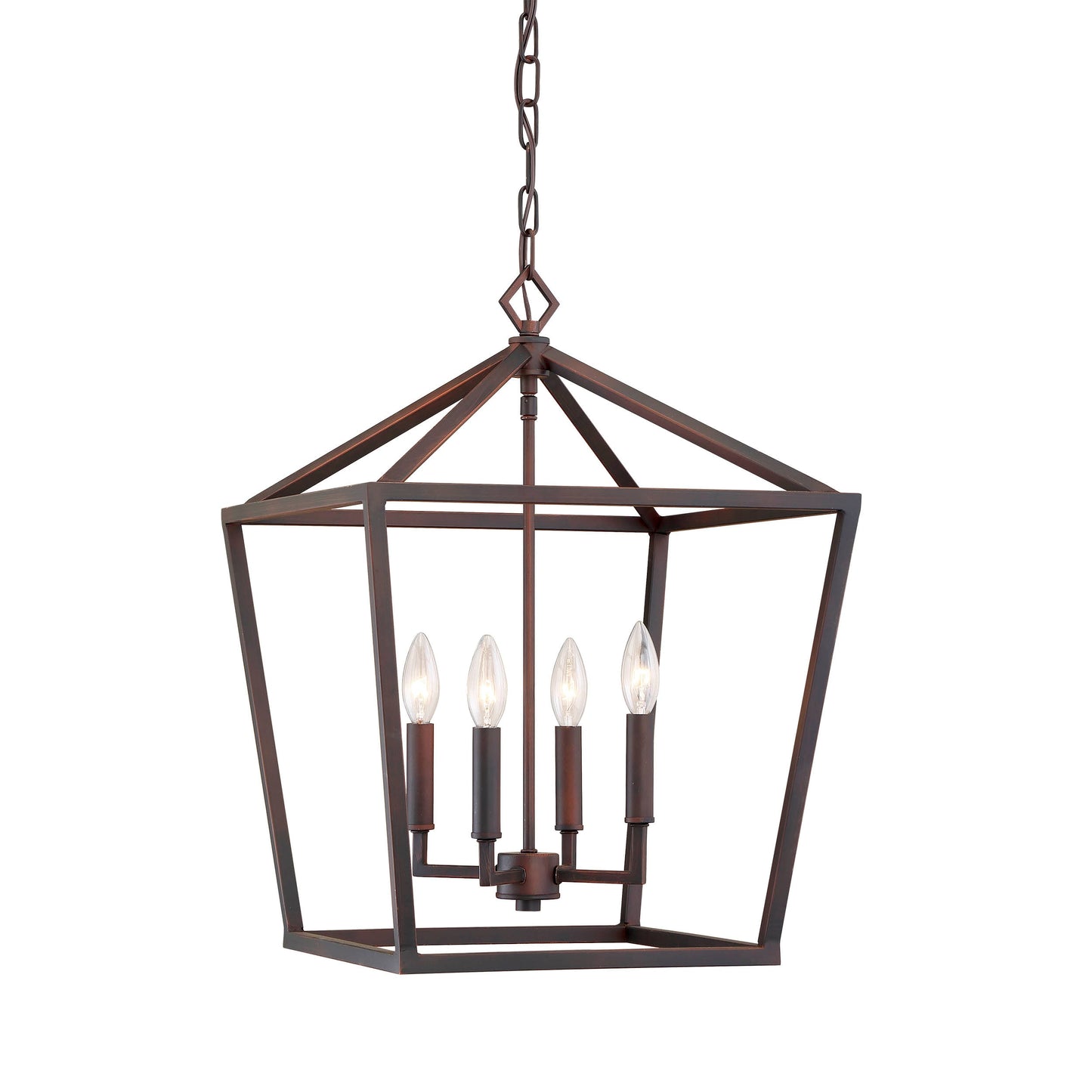 Millennium Lighting 4 -Light Rubbed Bronze Traditional Square Medium Indoor Hanging Pendant Light