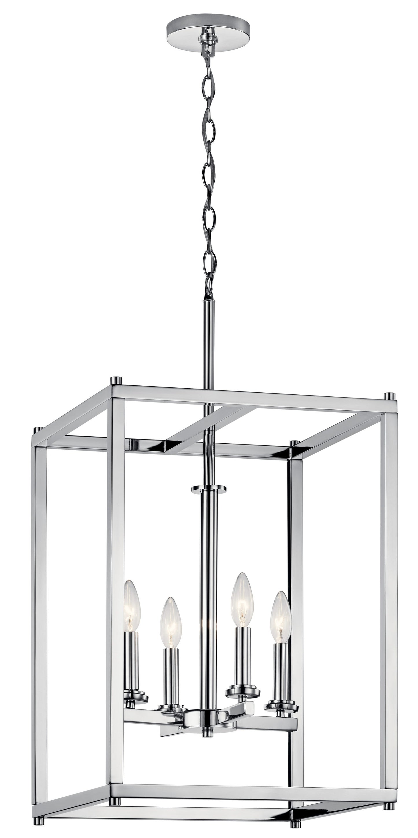 Kichler Crosby 4 -Light Chrome Modern/contemporary Square Medium Hanging Pendant Light