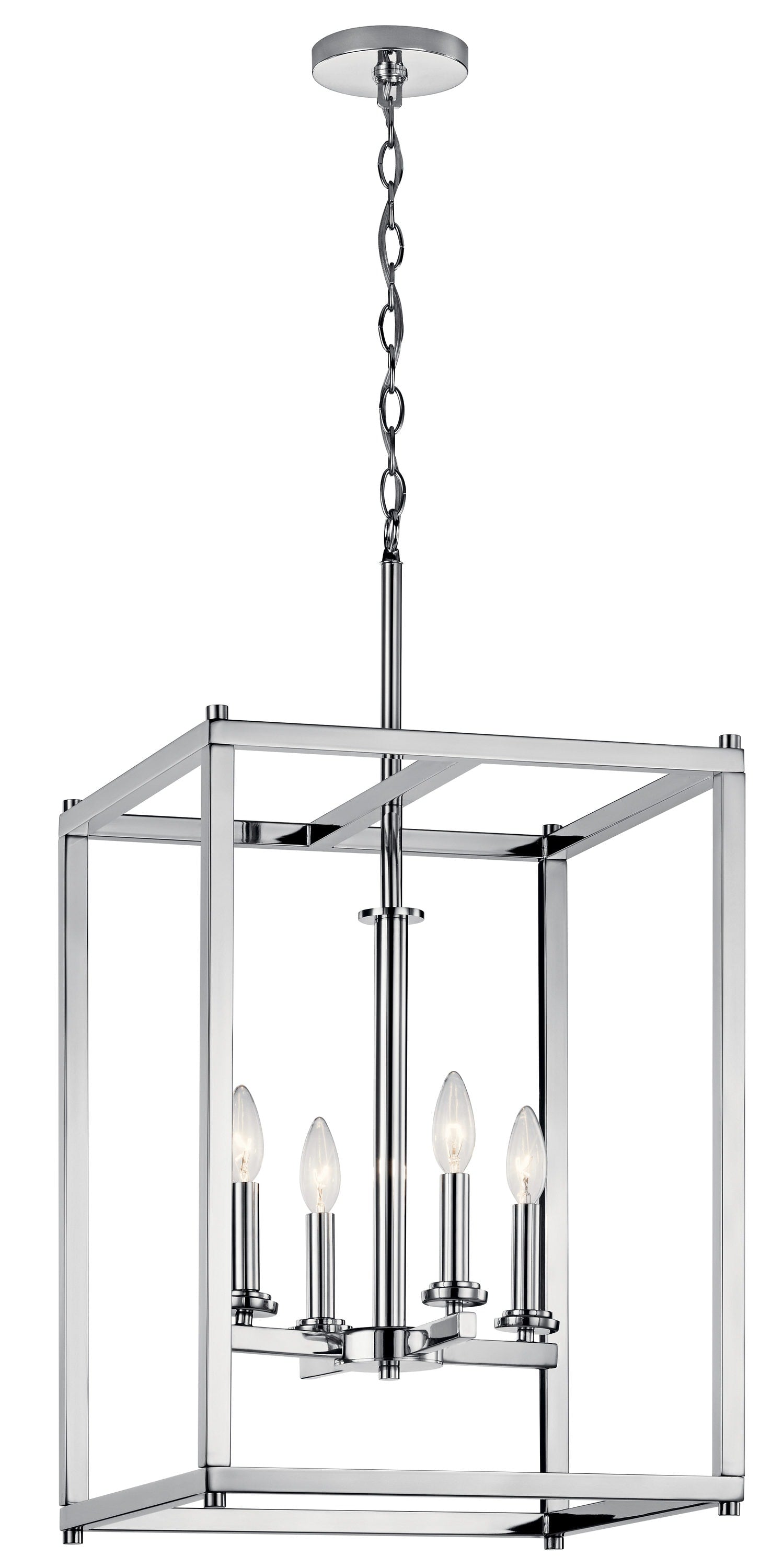 Kichler Crosby 4 -Light Chrome Modern/contemporary Square Medium Hanging Pendant Light