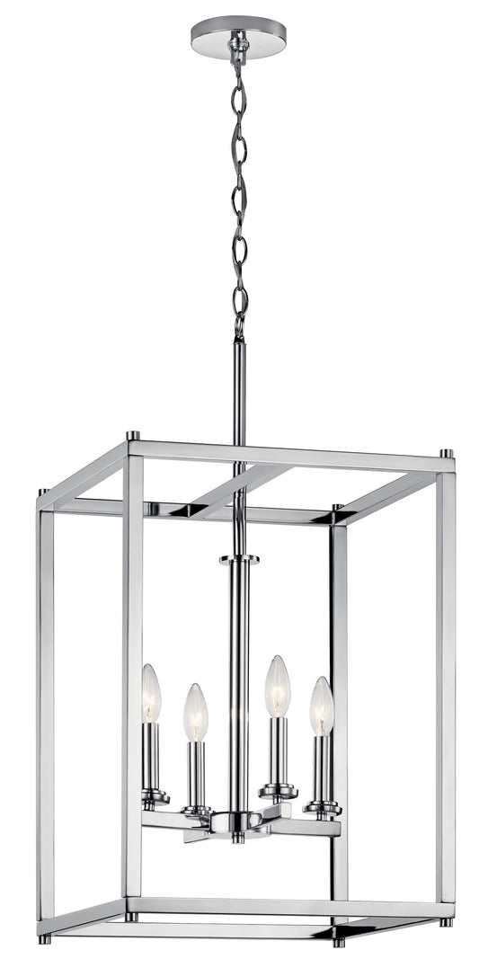 Kichler Crosby 4 -Light Chrome Modern/contemporary Square Medium Hanging Pendant Light