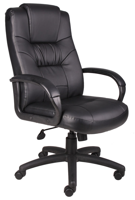 Boss Office Products Black Contemporary Ergonomic Adjustable Height Swivel Upholstered Executive Chair