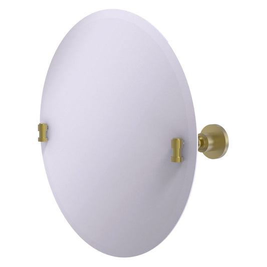 Allied Brass Washington Square 22-in x 22-in Beveled Frameless Round Tilting Bathroom Vanity Mirror ( Satin Brass )