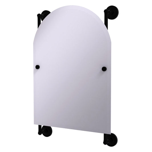 Allied Brass Prestige Regal 21-in x 32-in Beveled Frameless Arch Bathroom Vanity Mirror ( Matte Black )