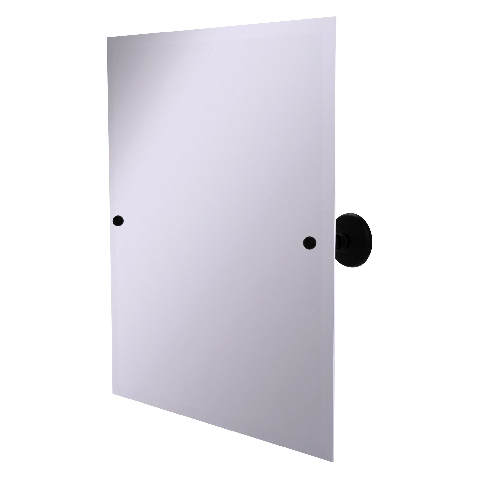 Allied Brass Prestige Monte Carlo 21-in x 26-in Beveled Frameless Rectangle Tilting Bathroom Vanity Mirror ( Matte Black )