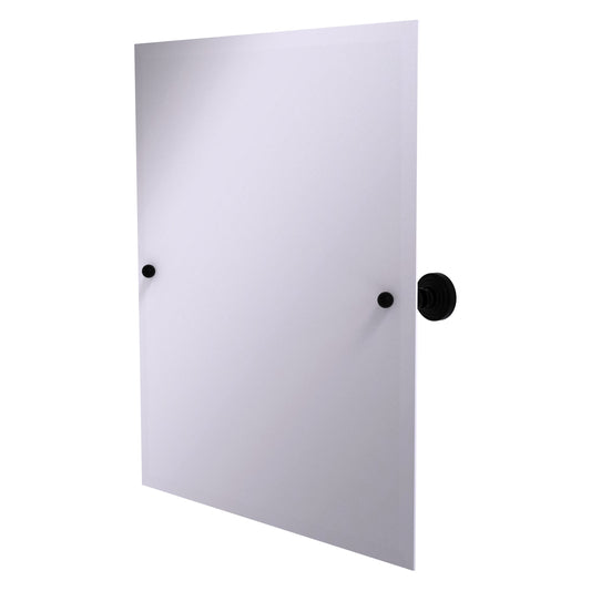 Allied Brass Waverly Place 21-in x 26-in Beveled Frameless Rectangle Tilting Bathroom Vanity Mirror ( Matte Black )