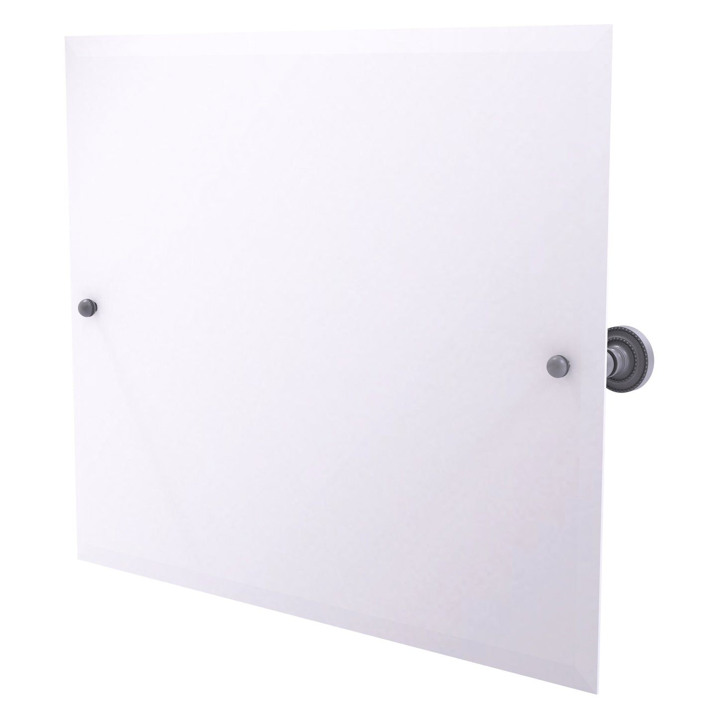 Allied Brass Dottingham 26-in x 21-in Beveled Frameless Rectangle Tilting Bathroom Vanity Mirror ( Matte Gray )