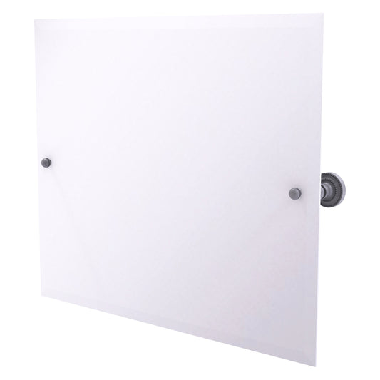 Allied Brass Dottingham 26-in x 21-in Beveled Frameless Rectangle Tilting Bathroom Vanity Mirror ( Matte Gray )