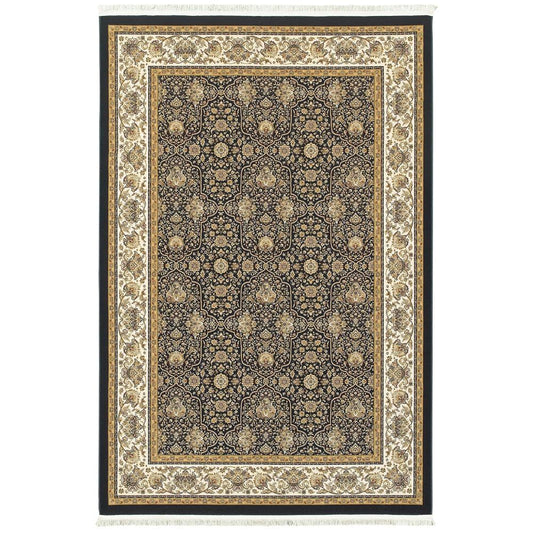 Archer Lane Lorne 8 x 11 (ft) Loomed Polypropylene Navy Rectangular Indoor Medallion Oriental Spot Clean Only Pet Friendly Area rug