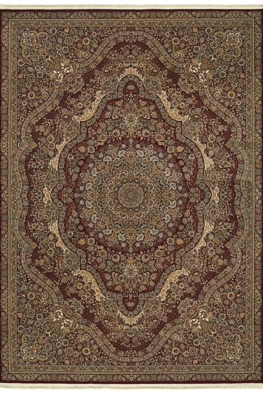 Archer Lane Belmont 6 x 9 (ft) Loomed Polypropylene Red Rectangular Indoor Medallion Spot Clean Only Pet Friendly Area rug