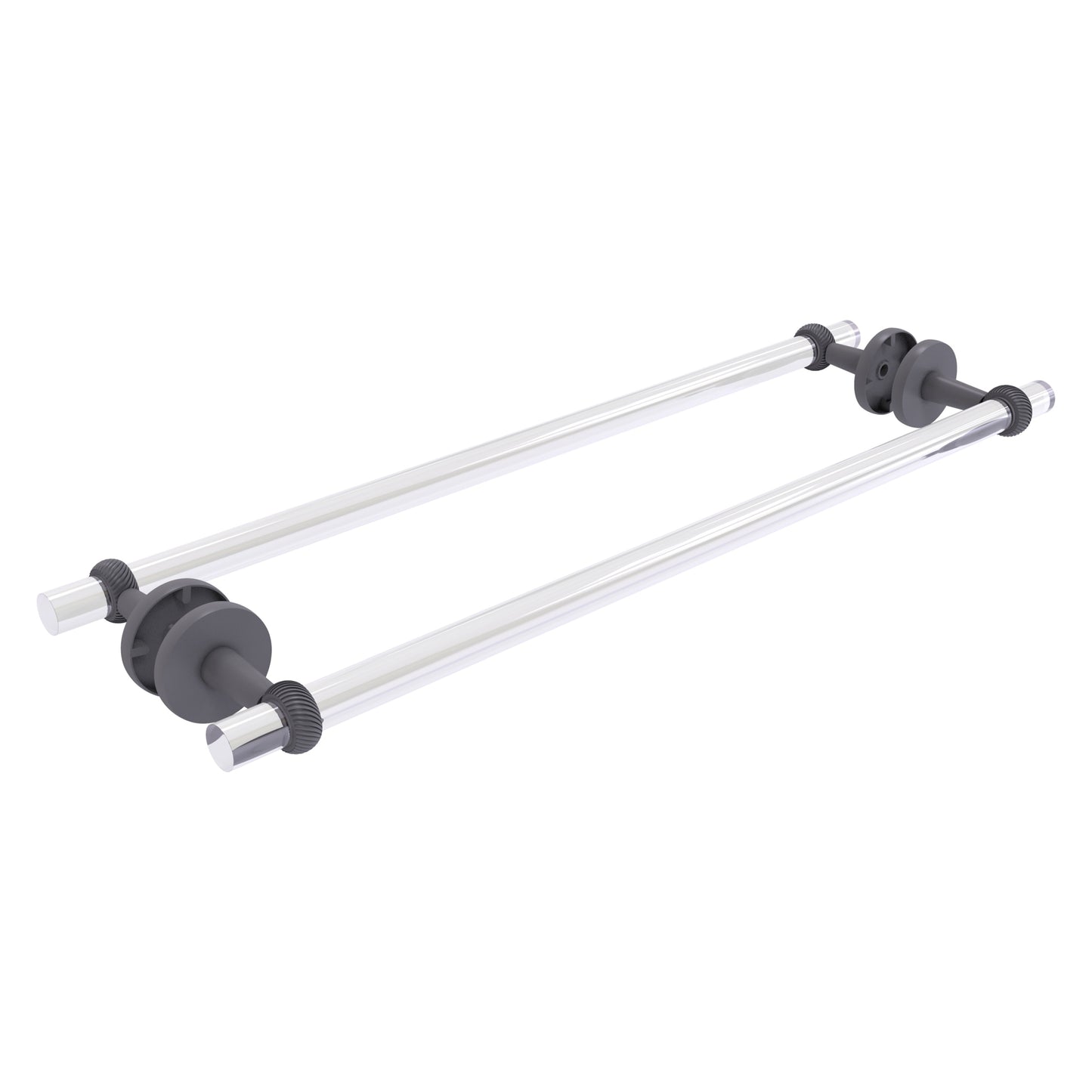 Allied Brass Clearview 24-in double Matte Gray Wall mount Double Towel Bar