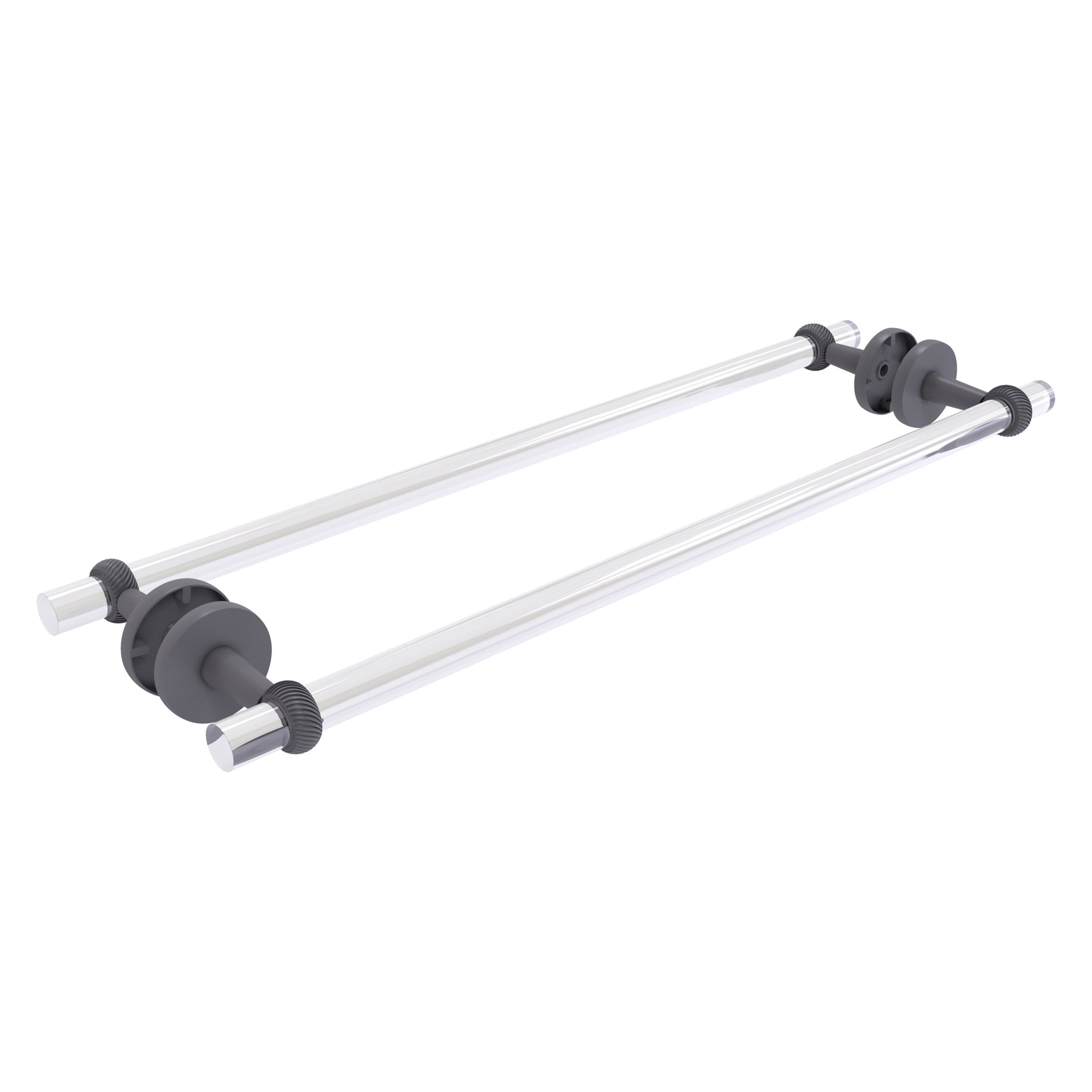 Allied Brass Clearview 24-in double Matte Gray Wall mount Double Towel Bar