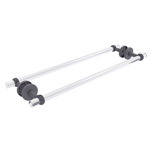Allied Brass Clearview 24-in double Matte Gray Wall mount Double Towel Bar