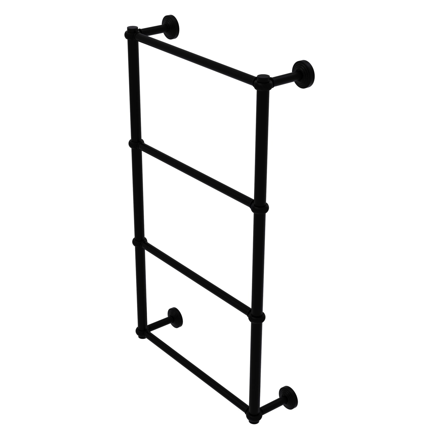 Allied Brass Waverly Place 30-in double Matte Black Wall mount 4-tier Towel Bar