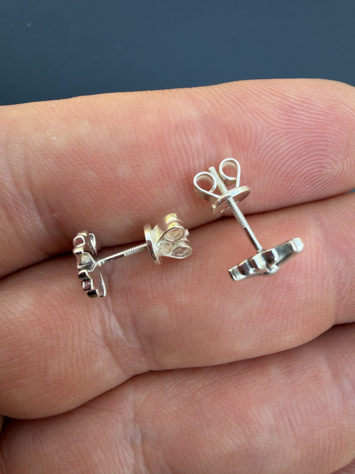 Hearts Of Chrome Cross Earrings - 925 Silver Oxidized - 8mm
