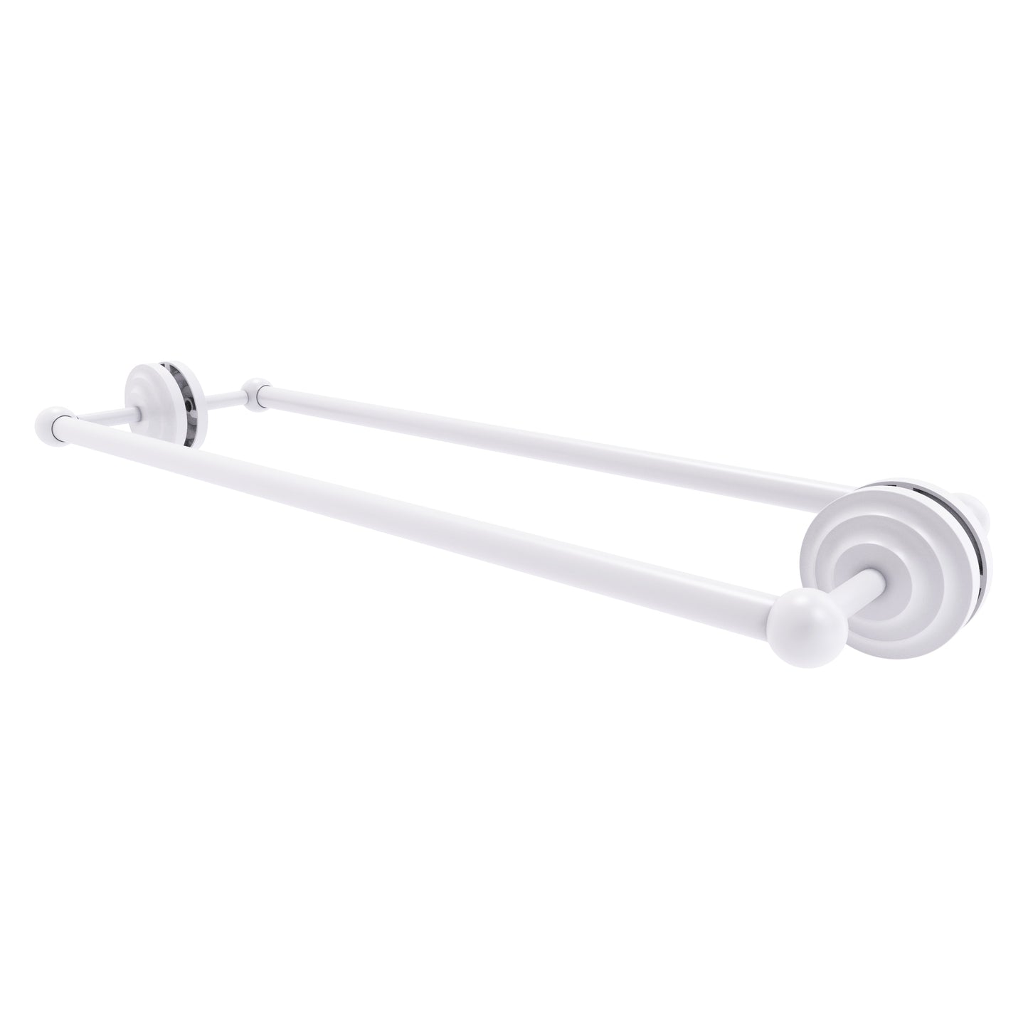 Allied Brass Que New 24-in double Matte White Wall mount Double Towel Bar