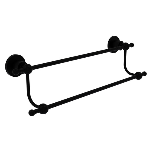 Allied Brass Astor Place 30-in double Matte Black Wall mount Double Towel Bar