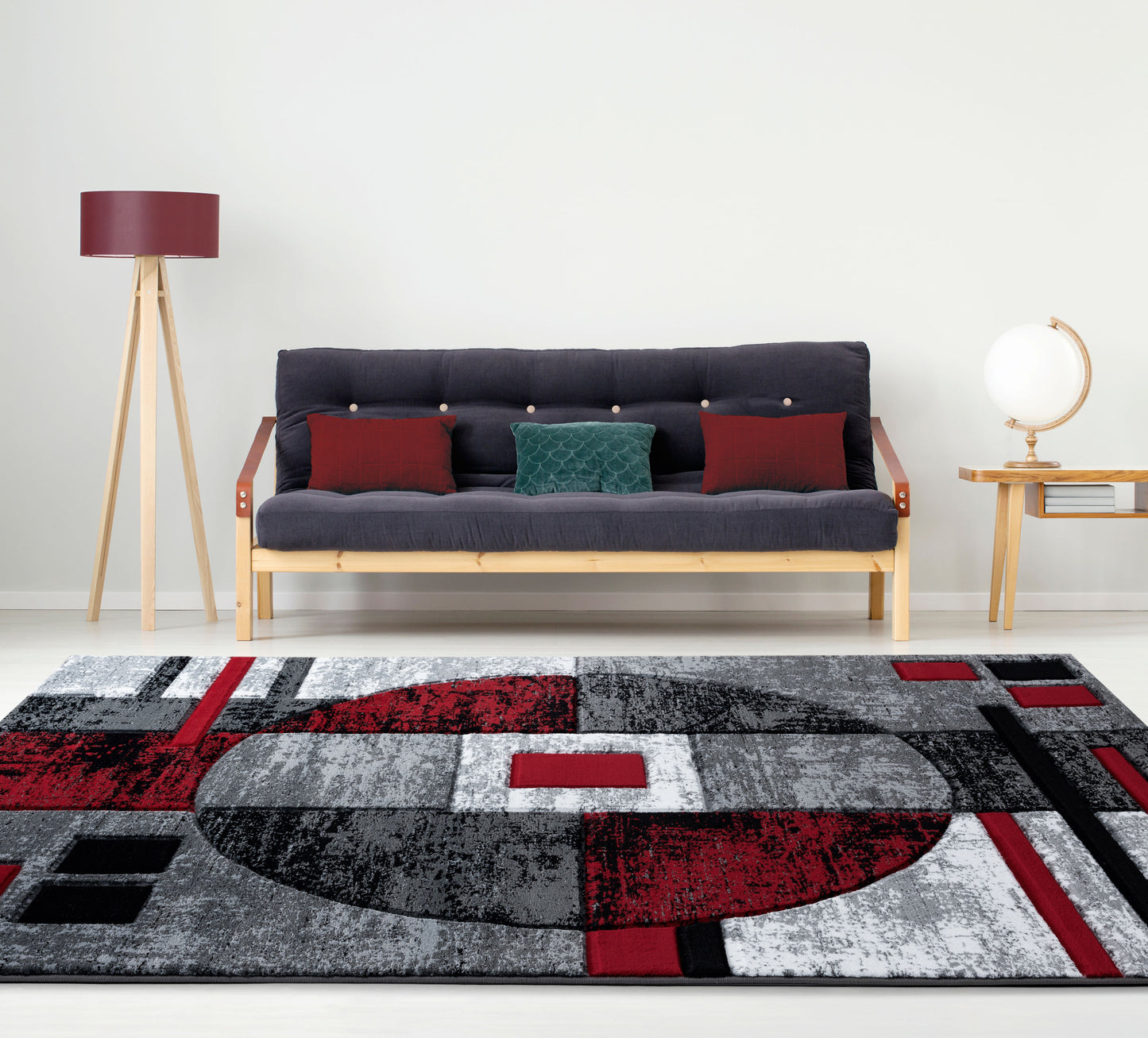 United Weavers Of America Bristol 5 x 8 (ft) Polypropylene Red Rectangular Indoor Abstract Spot Clean Only Area rug