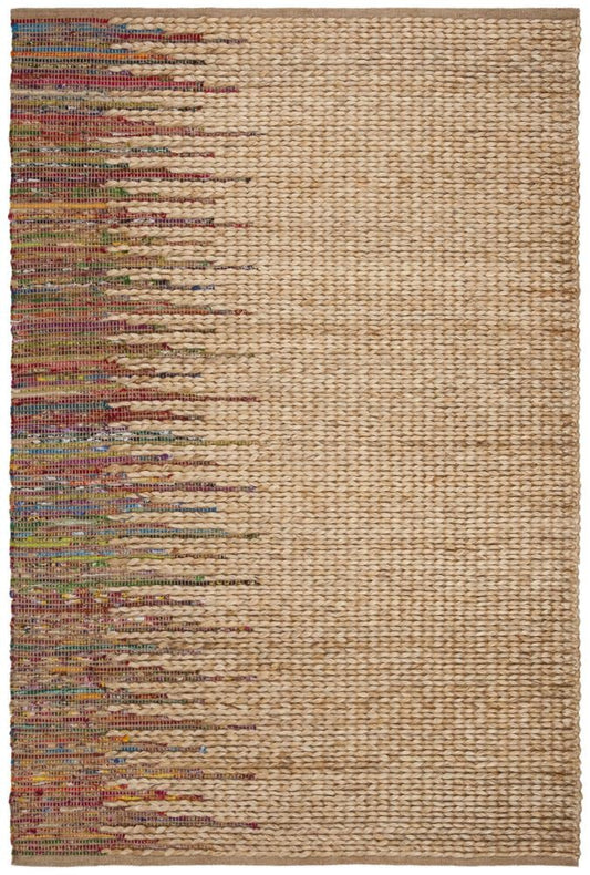 Safavieh Cape Cod Groton 6 x 9 (ft) Jute Natural/Multi Rectangular Indoor Abstract Coastal Spot Clean Only Area rug