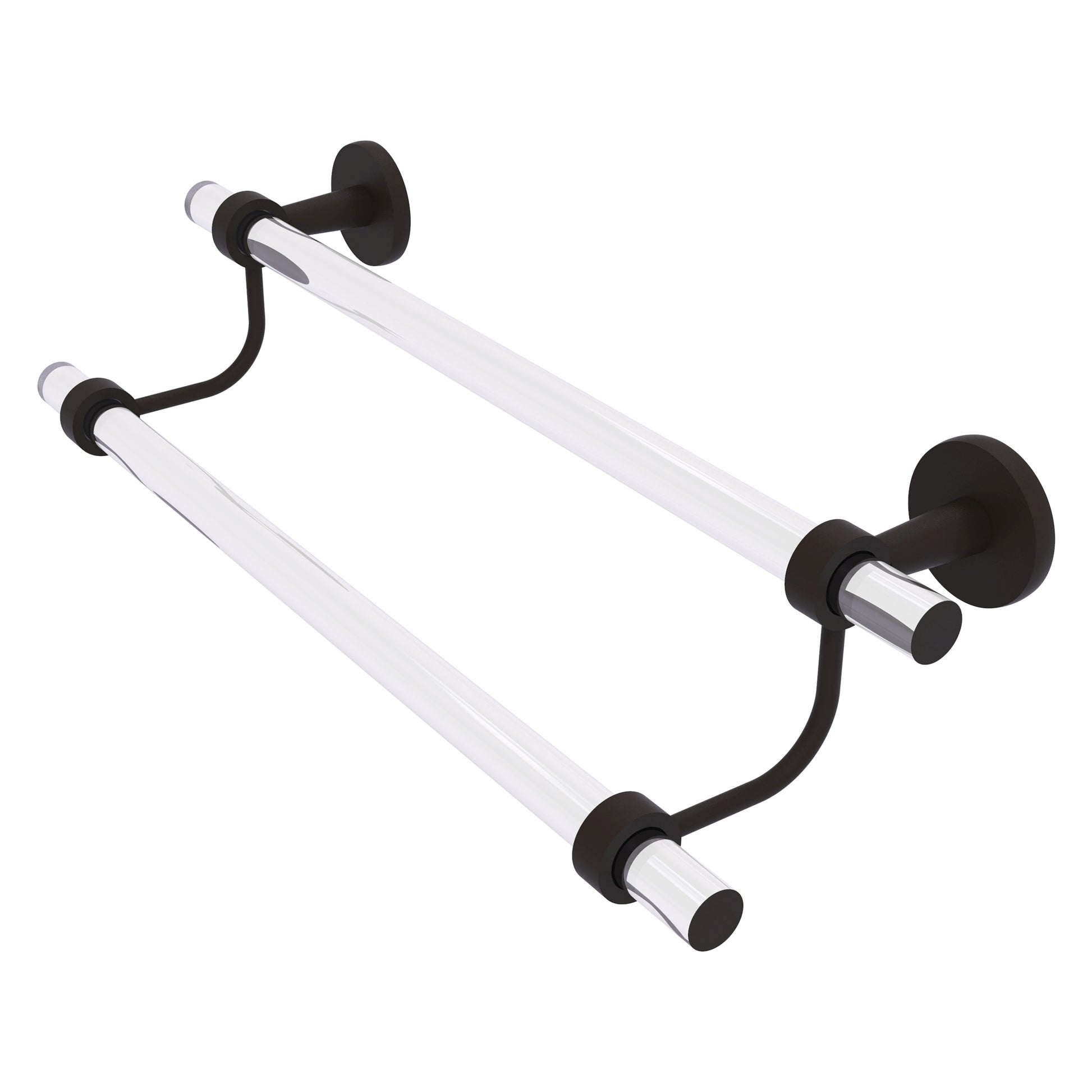Allied Brass Clearview 24-in double Oil-rubbed bronze Wall mount Double Towel Bar