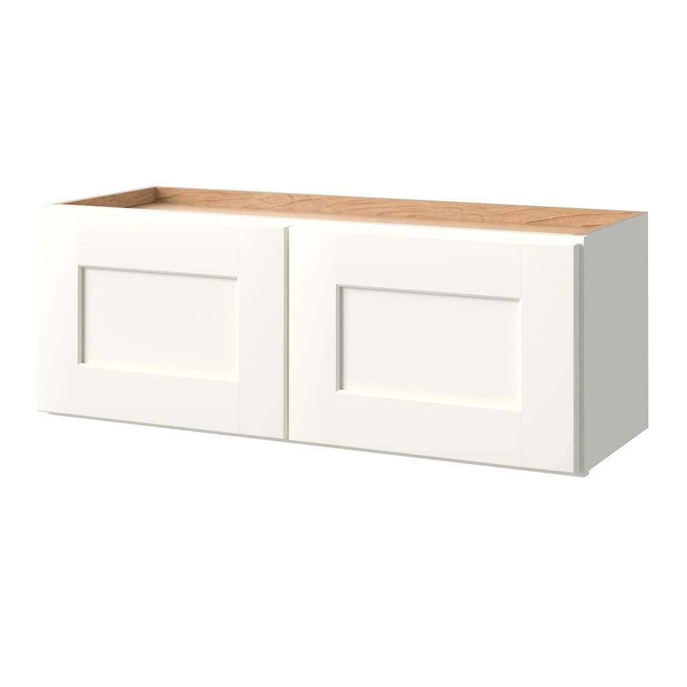 allen + roth Aveley 33-in W x 12-in H x 12-in D Linen Wall Fully Assembled Cabinet Flat Panel Shaker