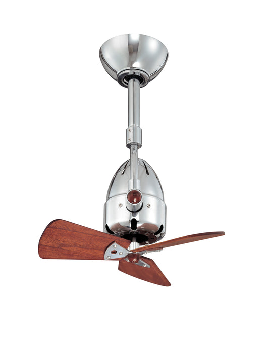 Matthews Fan Company Diane 16-in Polished Chrome with Mahogany Tone Blades Covered Outdoor Ceiling Fan Without Light 3 -Blade