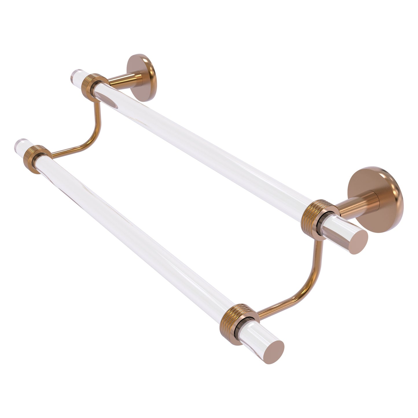 Allied Brass Clearview 18-in double Brushed Bronze Wall mount Double Towel Bar