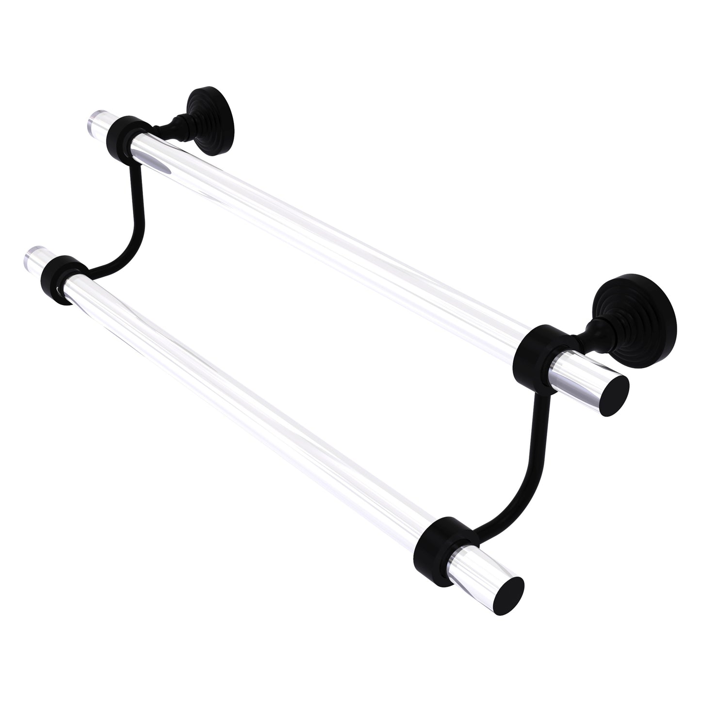 Allied Brass Pacific Grove 24-in double Matte Black Wall mount Double Towel Bar