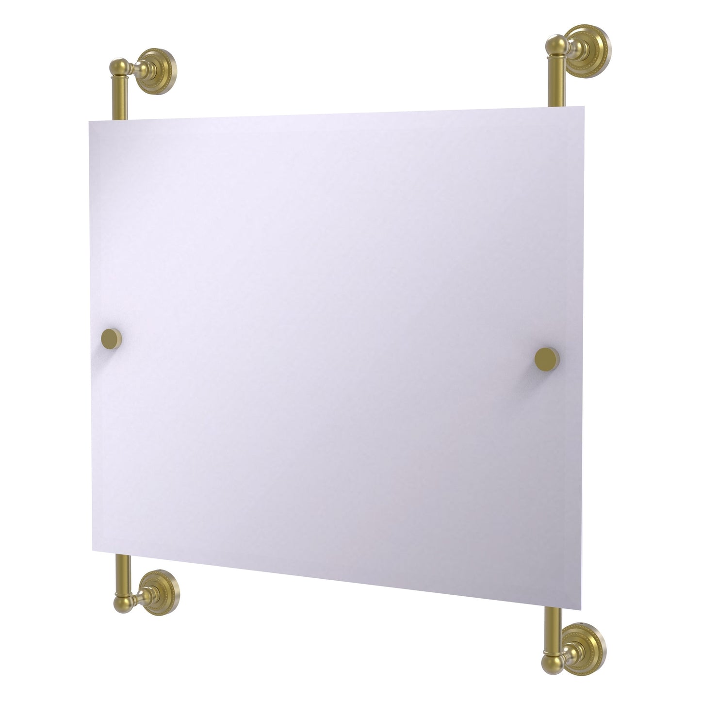 Allied Brass Dottingham 26-in x 29-in Beveled Frameless Rectangle Bathroom Vanity Mirror ( Satin Brass )