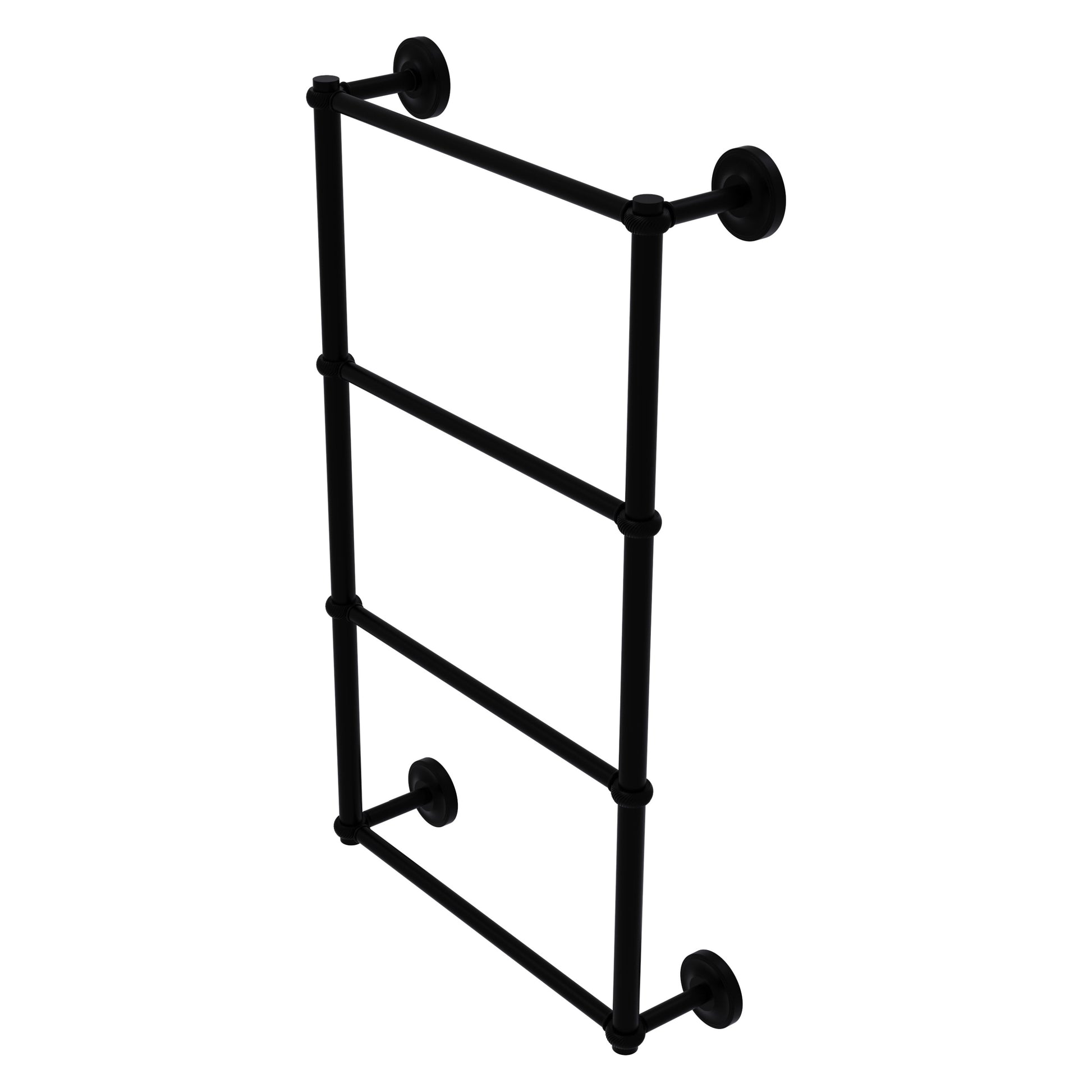 Allied Brass Prestige Regal 30-in double Matte Black Wall mount 4-tier Towel Bar