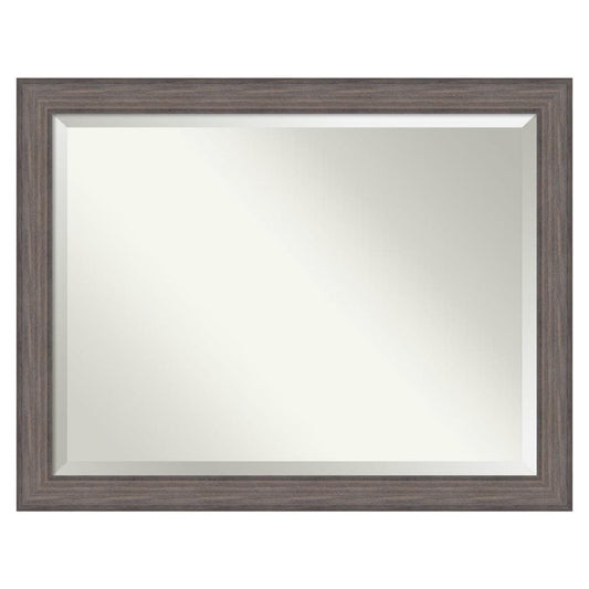 Amanti Art Country Barnwood 45.25-in x 35.25-in Framed Rectangle Bathroom Vanity Mirror ( Distressed Grey )
