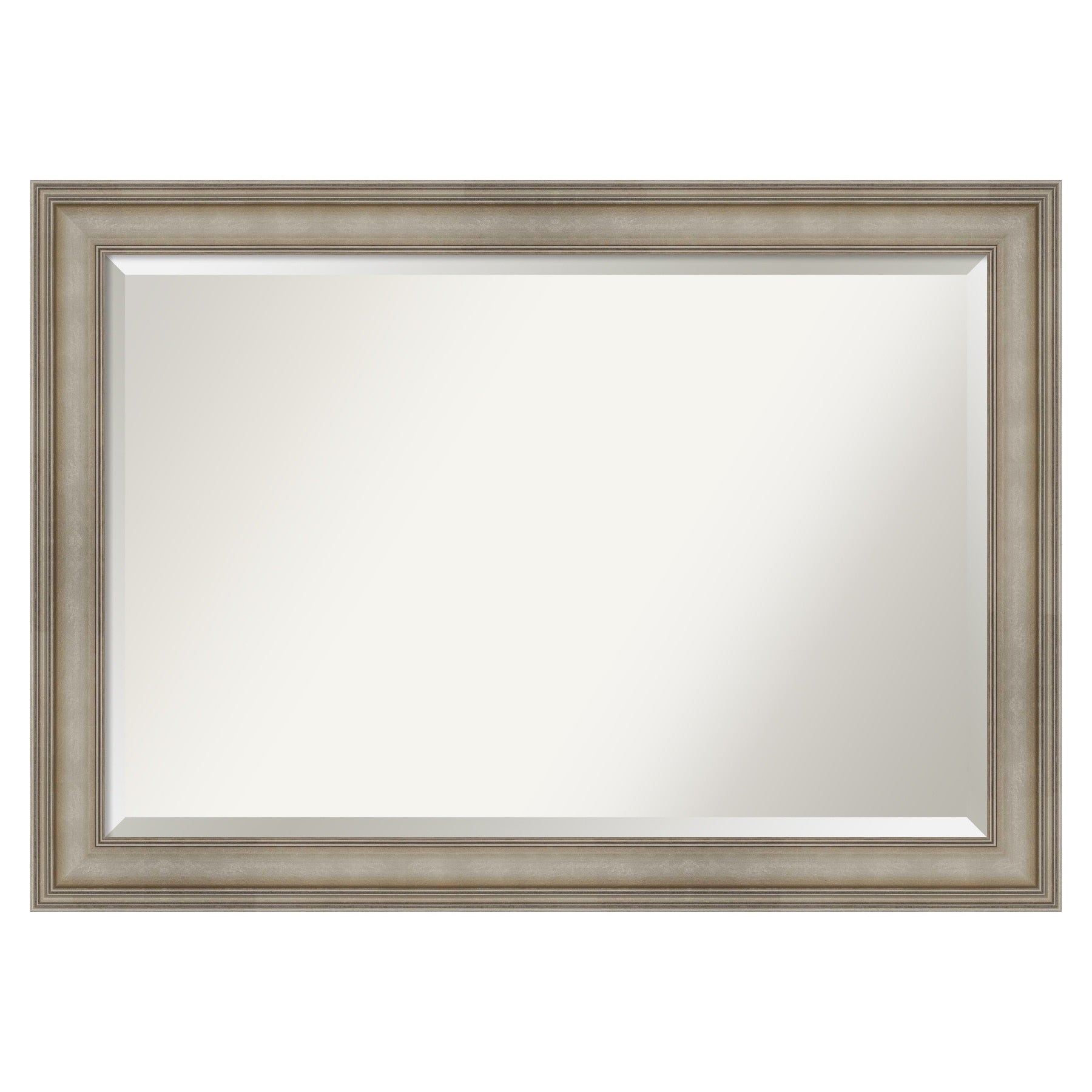 Amanti Art Mezzanine 41.5-in x 29.5-in Framed Rectangle Bathroom Vanity Mirror ( Antique Bronze,Silver )