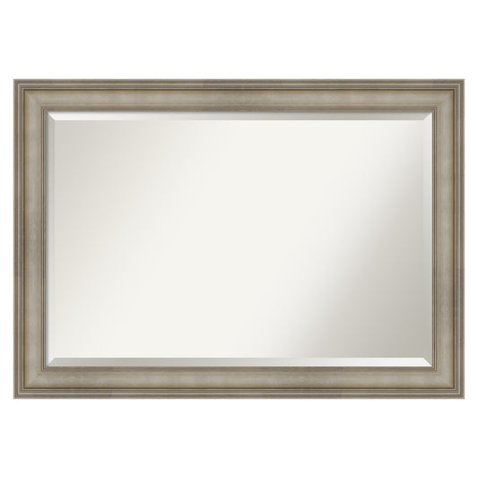 Amanti Art Mezzanine 41.5-in x 29.5-in Framed Rectangle Bathroom Vanity Mirror ( Antique Bronze,Silver )