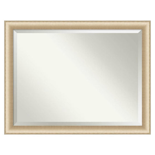 Amanti Art Elegant 44.75-in x 34.75-in Framed Rectangle Bathroom Vanity Mirror ( Brushed Gold )
