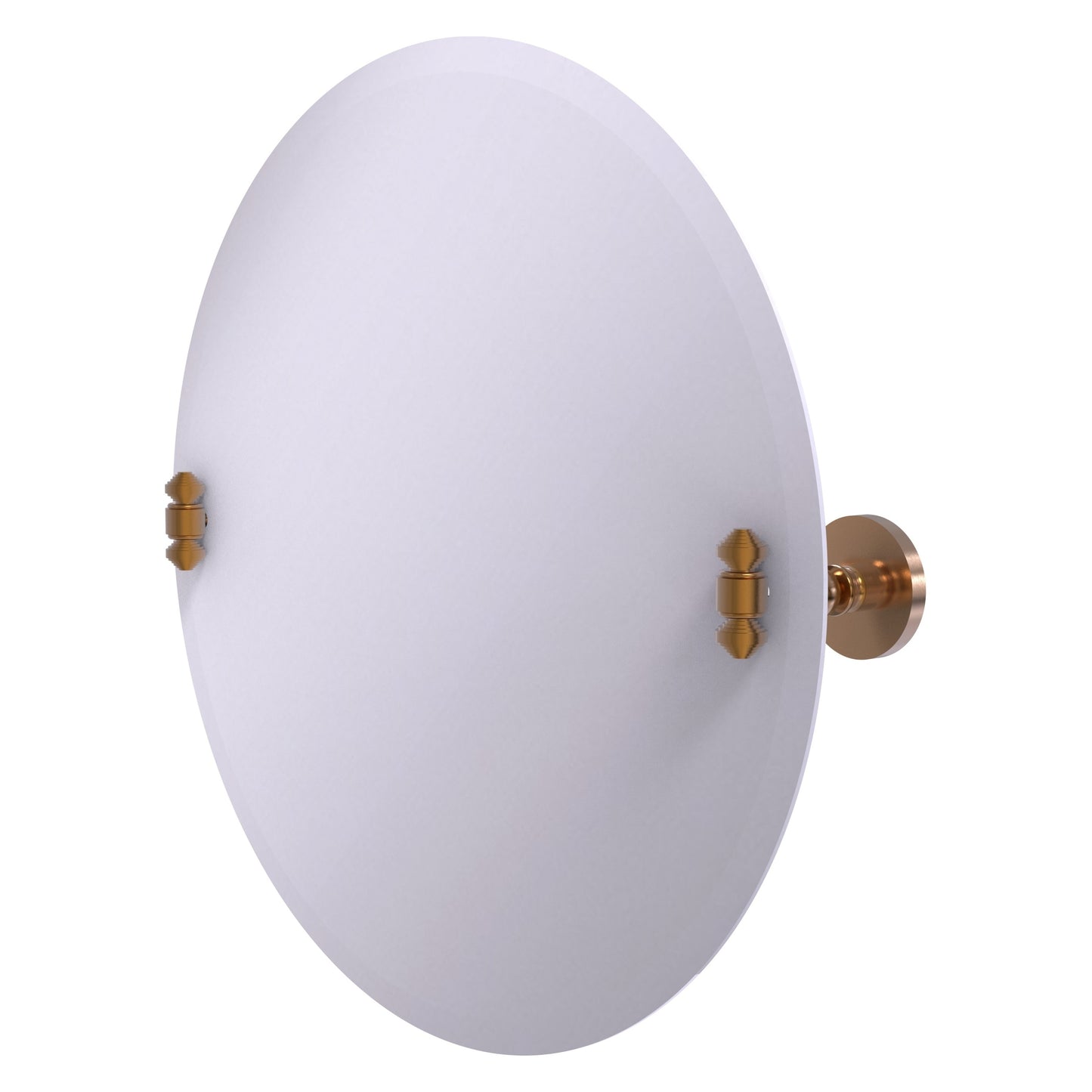 Allied Brass Southbeach 22-in x 22-in Beveled Frameless Round Tilting Bathroom Vanity Mirror ( Brushed Bronze )