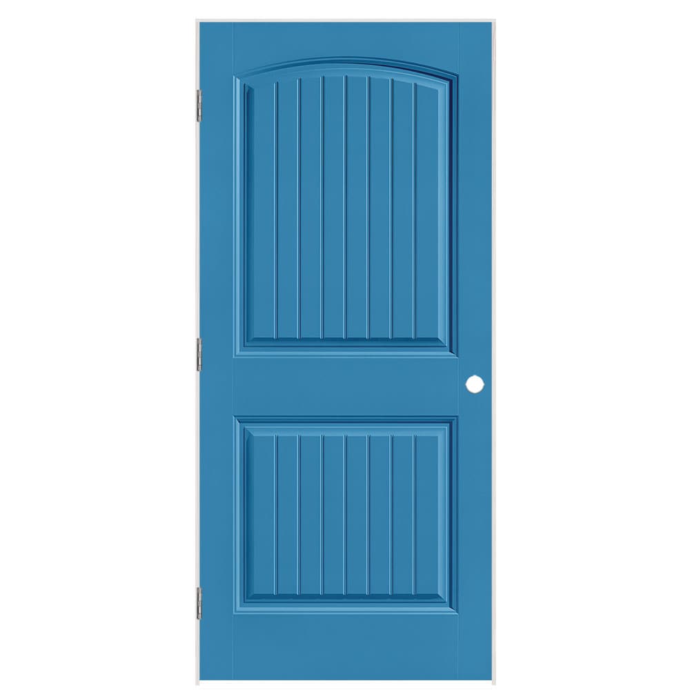 Masonite 36-in x 80-in Blue Heron Hollow core 2-panel Left hand Smooth Prefinished Molded composite Flat Jamb Single Prehung Interior Door with