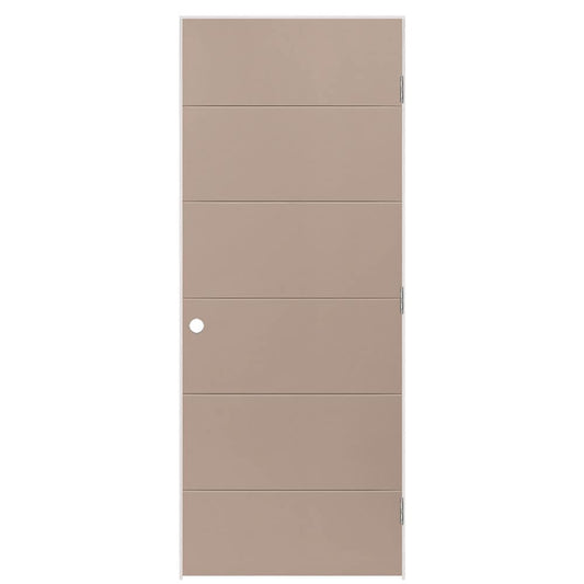 Masonite 32-in x 80-in Sandpiper Hollow core Flush Left hand Smooth Prefinished Molded composite Flat Jamb Single Prehung Interior Door with