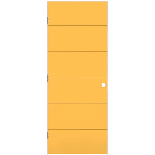 Masonite 36-in x 80-in Marigold Hollow core Flush Right hand Smooth Prefinished Molded composite Flat Jamb Single Prehung Interior Door with