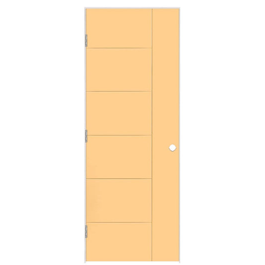Masonite 30-in x 80-in Marigold Hollow core Flush Right hand Smooth Prefinished Molded composite Flat Jamb Single Prehung Interior Door with