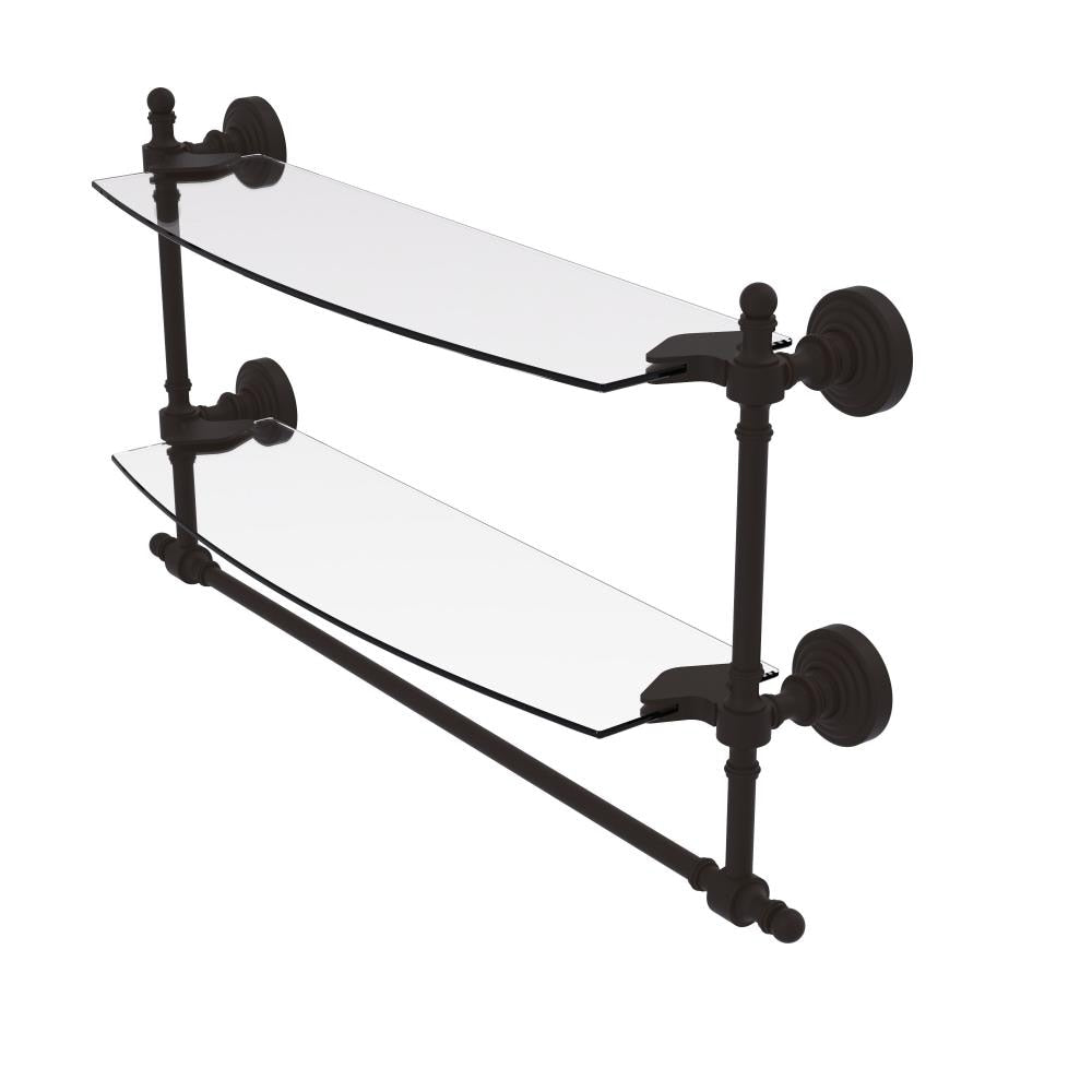Allied Brass Retro Wave Oil-rubbed Bronze 2 -Tier Wall mount Bathroom Shelf ( 18-in x 15-in x 5-in )