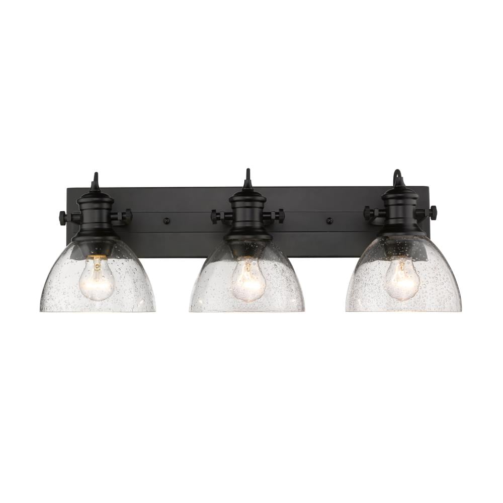 Golden Lighting Hines 25.125-in 3 Light Polished Black Transitional Bathroom Vanity light