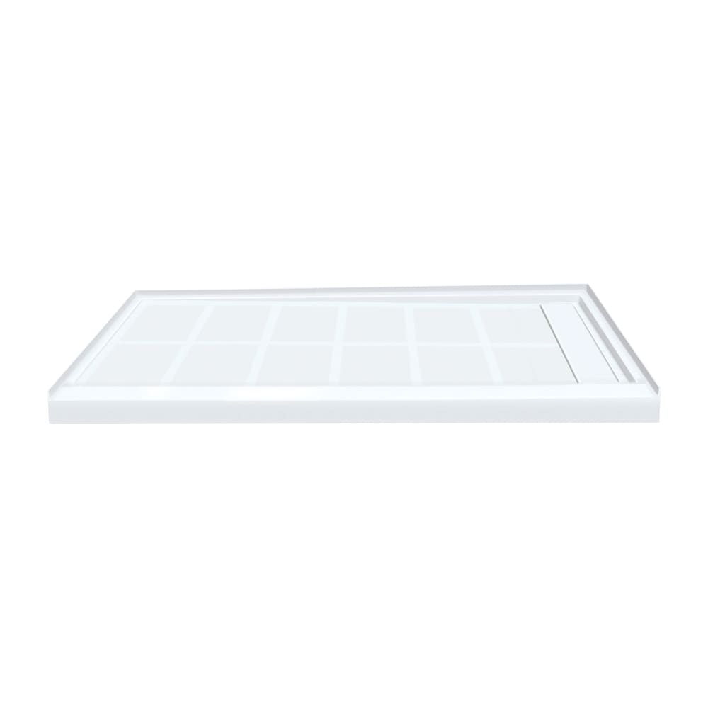 Transolid Linear 32-in W x 60-in L Right White Single Threshold Rectangle Shower Pan Base with 4-in H Threshold