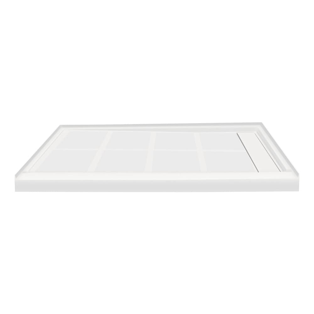 Transolid Linear 36-in W x 48-in L Right White Single Threshold Rectangle Shower Pan Base with 4-in H Threshold